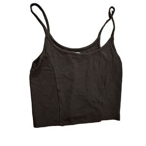 Urban Outfitters Black Ribbed Crop Top Sz M